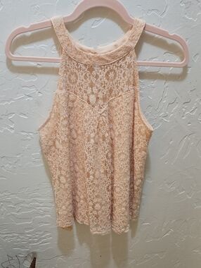 Monteau Peach Lace Halter Camisole